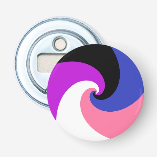Groovy Boho Spiraal Abstract Genderfluid Pride Vla Button Flesopener (Voorkant)