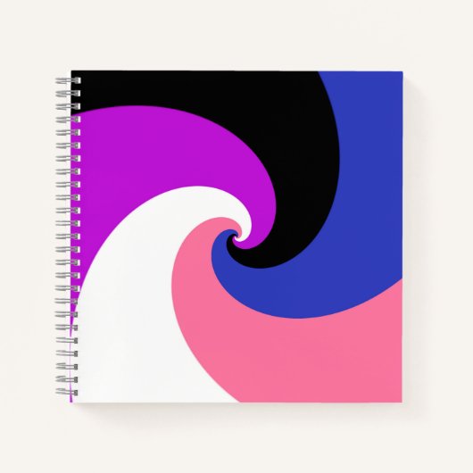Groovy Boho Spiraal Abstract Genderfluid Pride Vla Notitieboek (Voorkant)