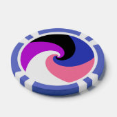 Groovy Boho Spiraal Abstract Genderfluid Pride Vla Poker Chips (Enkel)