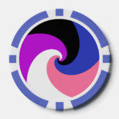 Groovy Boho Spiraal Abstract Genderfluid Pride Vla Poker Chips (Voorkant)