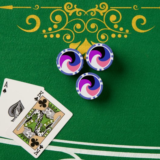 Groovy Boho Spiraal Abstract Genderfluid Pride Vla Poker Chips (Pokertafel (Stack))
