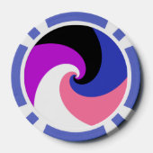 Groovy Boho Spiraal Abstract Genderfluid Pride Vla Poker Chips (Achterkant)