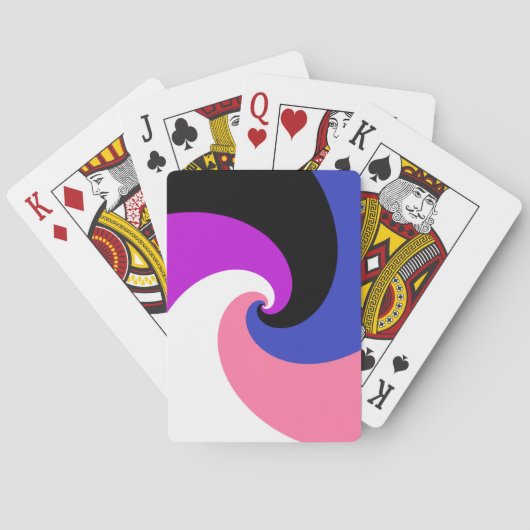 Groovy Boho Spiraal Abstract Genderfluid Pride Vla Pokerkaarten (Achterkant)