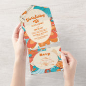 Groovy Boho Strand Pret Fun Trouwdag All In One Uitnodiging (Afscheurbaar)
