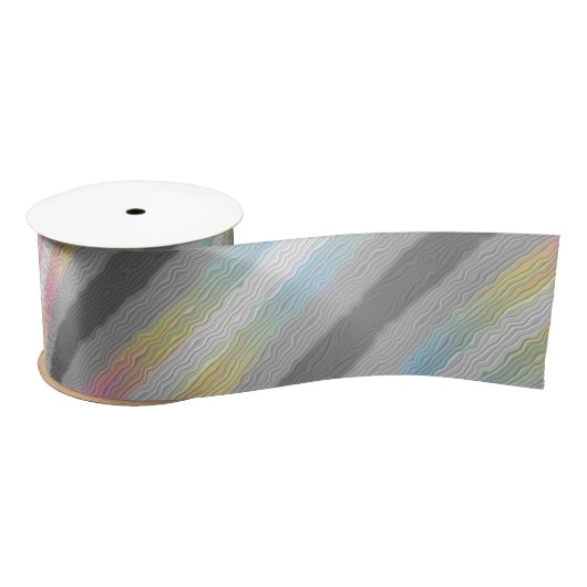 Groovy Boho Trippy Abstract Demifluid Pride Flag Satijnen Lint (Spoel)