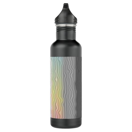 Groovy Boho Trippy Abstract Demifluid Pride Flag Waterfles (Rechts)