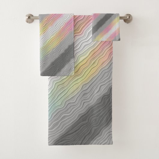 Groovy Boho Trippy Abstract Demifluid Pride Vlag Bad Handdoek (Insitu)