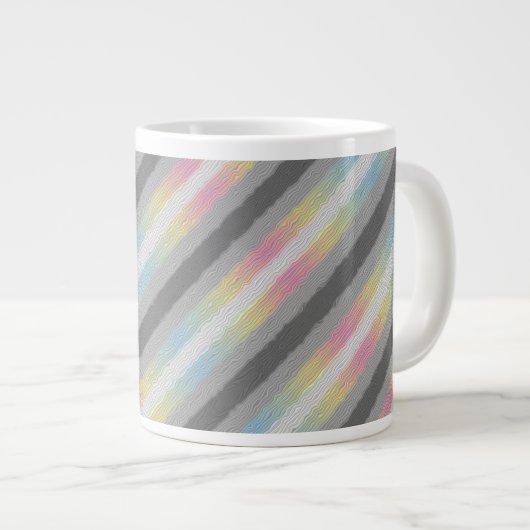 Groovy Boho Trippy Abstract Demifluid Pride Vlag Grote Koffiekop (Voorkant rechts)