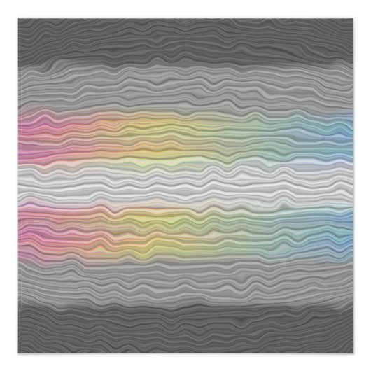 Groovy Boho Trippy Abstract Demifluid Pride Vlag Perfect Poster (Voorkant)