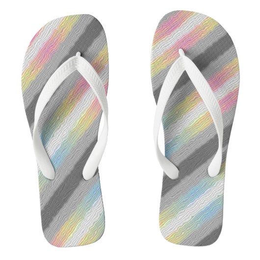 Groovy Boho Trippy Abstract Demifluid Pride Vlag Teenslippers (Voetbed)