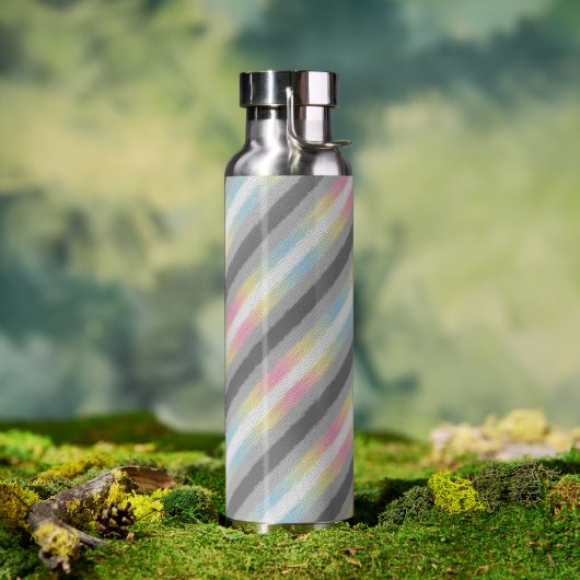 Groovy Boho Trippy Abstract Demifluid Pride Vlag Waterfles (Buiten)
