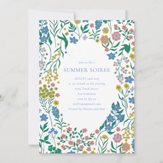 Groovy Boho Wildflower Whimsy Summer Soiree Kaart (Voorkant)