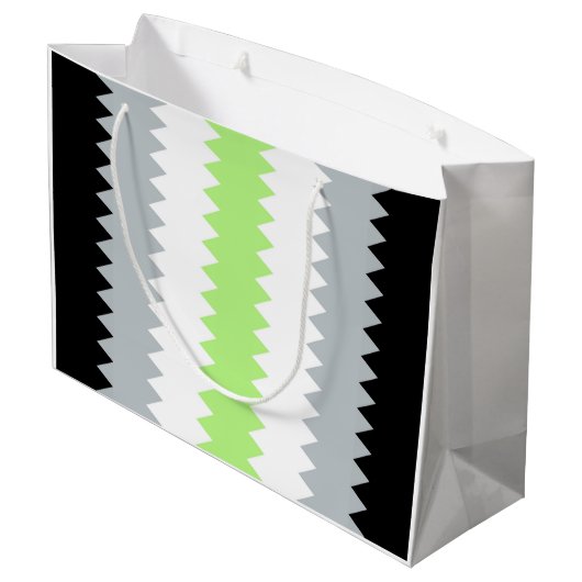 Groovy Boho ZigZag Abstract Agender Pride Vlag Groot Cadeauzakje (Achterkant Gekanteld)