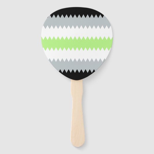 Groovy Boho ZigZag Abstract Agender Pride Vlag Handwaaier (Voorkant)