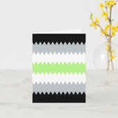 Groovy Boho ZigZag Abstract Agender Pride Vlag Kaart (Gele Bloem)