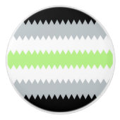 Groovy Boho ZigZag Abstract Agender Pride Vlag Keramische Knop (Voorkant)