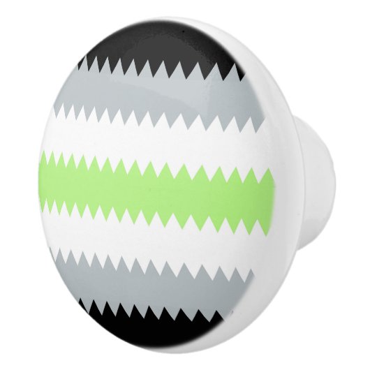 Groovy Boho ZigZag Abstract Agender Pride Vlag Keramische Knop (Rechts)