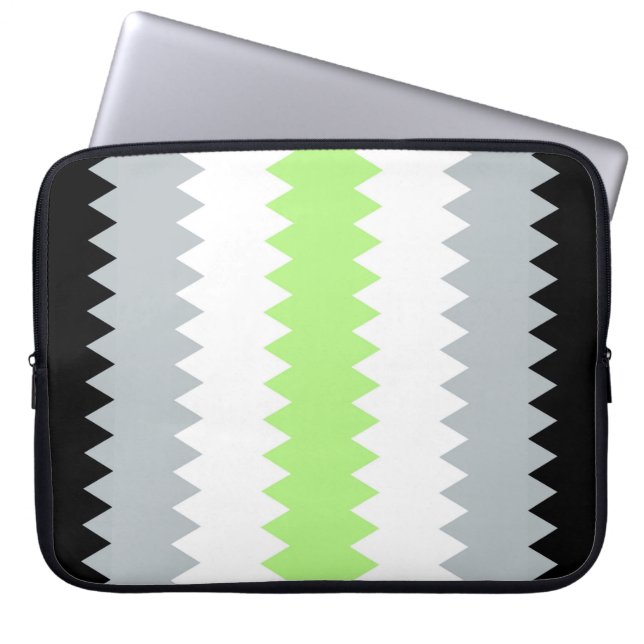 Groovy Boho ZigZag Abstract Agender Pride Vlag Laptop Sleeve (Voorkant)