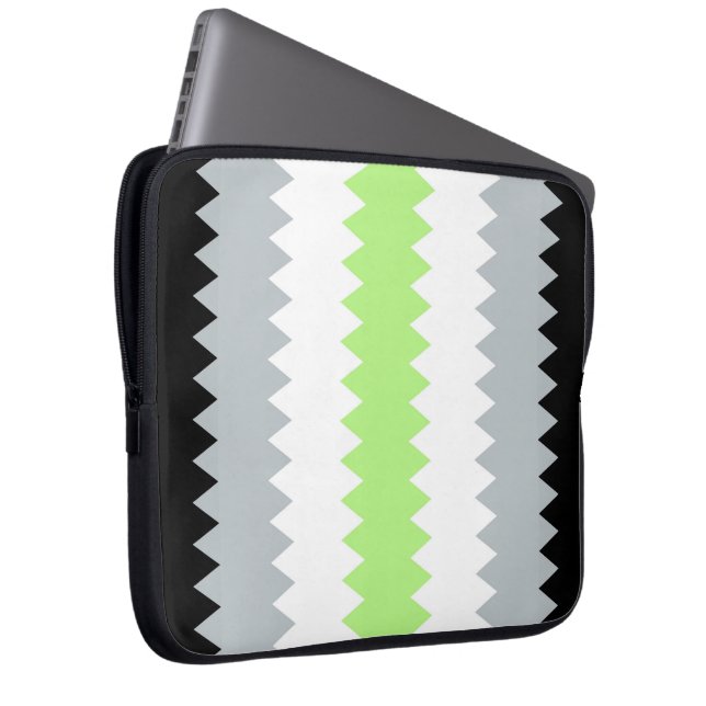 Groovy Boho ZigZag Abstract Agender Pride Vlag Laptop Sleeve (Voorkant Rechts)