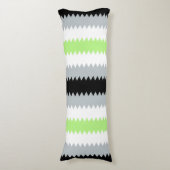 Groovy Boho ZigZag Abstract Agender Pride Vlag Lichaamskussen (Voorkant Verticaal)
