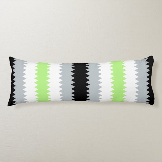 Groovy Boho ZigZag Abstract Agender Pride Vlag Lichaamskussen (Voorkant)