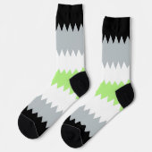 Groovy Boho ZigZag Abstract Agender Pride Vlag Sokken (Links)