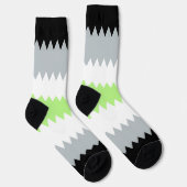 Groovy Boho ZigZag Abstract Agender Pride Vlag Sokken (Rechts)