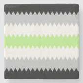 Groovy Boho ZigZag Abstract Agender Pride Vlag Stenen Onderzetter (Voorkant)