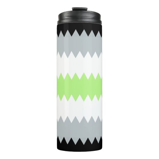 Groovy Boho ZigZag Abstract Agender Pride Vlag Thermosbeker (Voorkant)