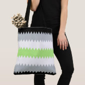 Groovy Boho ZigZag Abstract Agender Pride Vlag Tote Bag (Dichtbij)