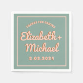 Groovy Bold Blauw Roze Funky Servet (Voorkant)