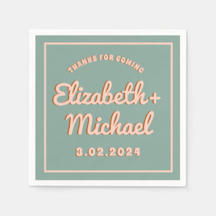 Groovy Bold Blauw Roze Funky Servet