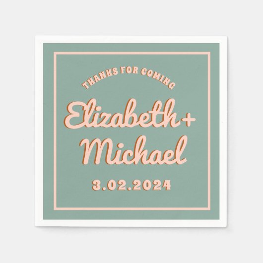 Groovy Bold Blauw Roze Funky Servet (Voorkant)