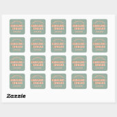 Groovy Bold Blauw Roze Rood Funky Vierkante Sticker (Vel)