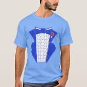 Groovy Bold Blue Tuxedo Style T-shirt (Voorkant)