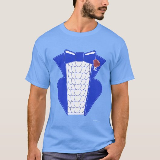 Groovy Bold Blue Tuxedo Style T-shirt (Voorkant)