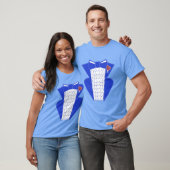Groovy Bold Blue Tuxedo Style T-shirt (Unisex)