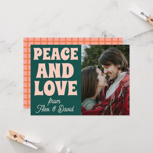 Groovy Bold Funky Christmas vrolijk en helder Kaart (Voorkant / Achterkant in situ)