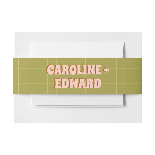 Groovy Bold Groen Geel Rood Funky Bruiloft Uitnodigingen Wikkel (Voorkant Voorbeeld)