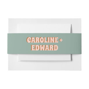 Groovy Bold Groen Geel Rood Funky Bruiloft Uitnodigingen Wikkel