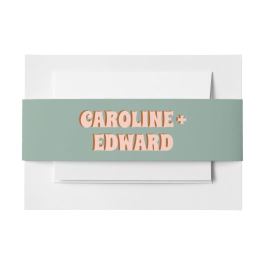 Groovy Bold Groen Geel Rood Funky Bruiloft Uitnodigingen Wikkel (Voorkant Voorbeeld)