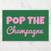 Groovy Bold groen Roze Rood Bruidsmeisje Voorstel Sparkling Wijnetiket (Enkel label)