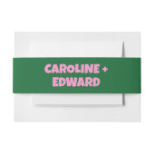 Groovy Bold Groen Roze Rood Funky Bruiloft Uitnodigingen Wikkel (Voorkant Voorbeeld)