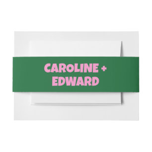 Groovy Bold Groen Roze Rood Funky Bruiloft Uitnodigingen Wikkel