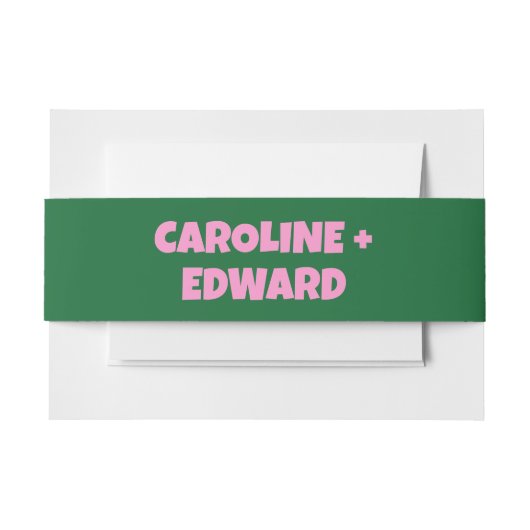 Groovy Bold Groen Roze Rood Funky Bruiloft Uitnodigingen Wikkel (Voorkant Voorbeeld)