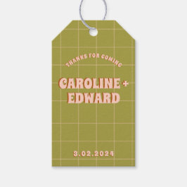 Groovy Bold Groen Roze Rood Funky Cadeaulabel