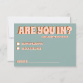 Groovy Bold Groen Roze Rood Funky RSVP Kaartje (Voorkant)