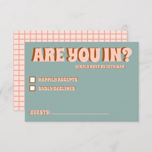 Groovy Bold Groen Roze Rood Funky RSVP Kaartje