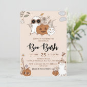 Groovy Boo Bash Halloween Party Kaart (Staand voorkant)