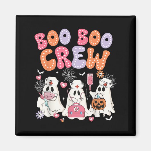 Groovy Boo Boo Crew Nurse Funny Ghost Halloween Te Magneet (Voorkant)